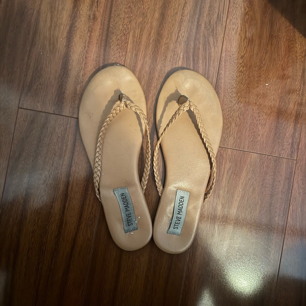 Steve Madden Beige Braided Sandals